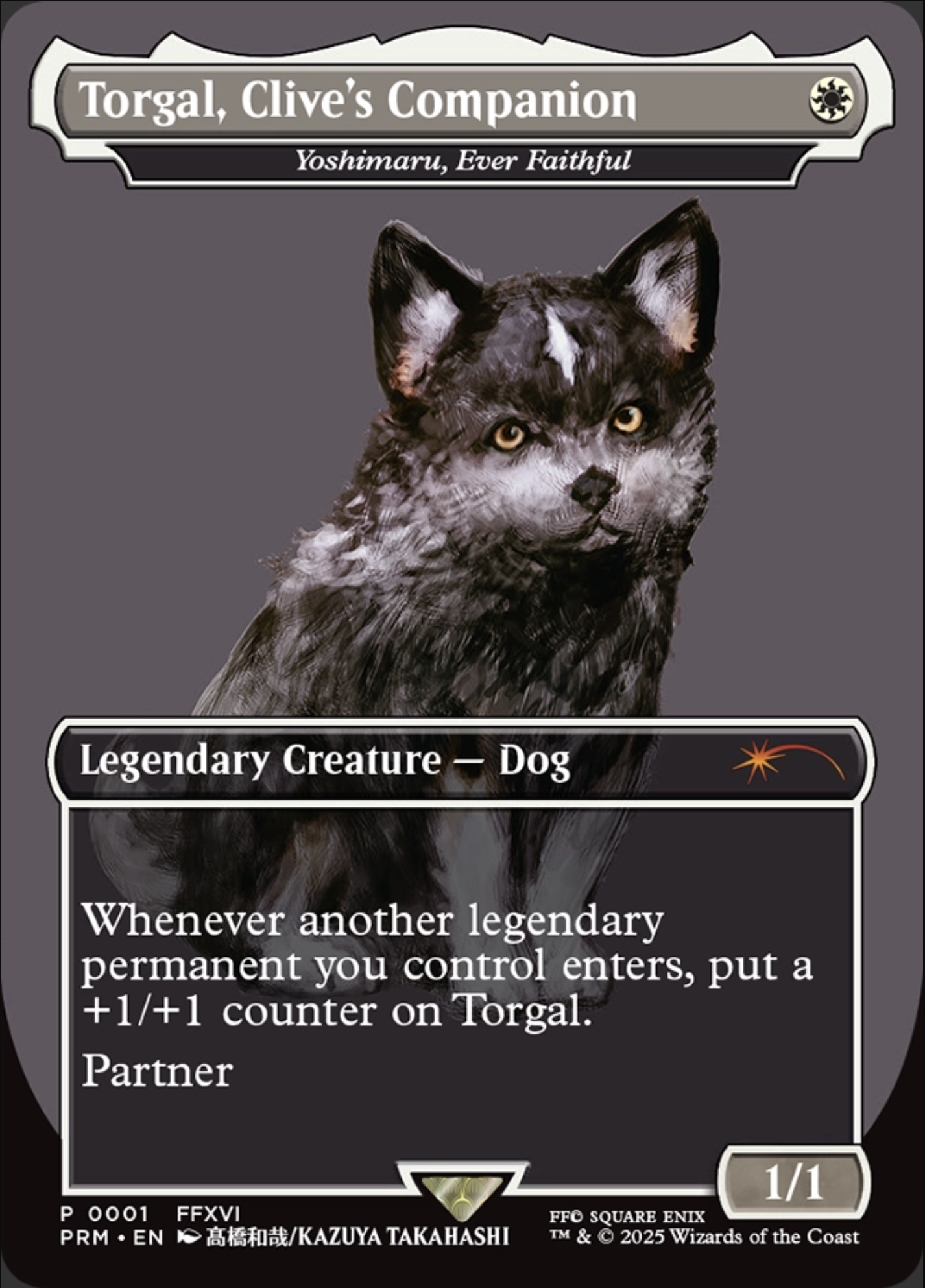 【MTG】トルガル/永久忠義の義丸　Magic Con限定プロモ　FF16 Final Fantasy XVI's adorable dog Torgal gets his own Magic
